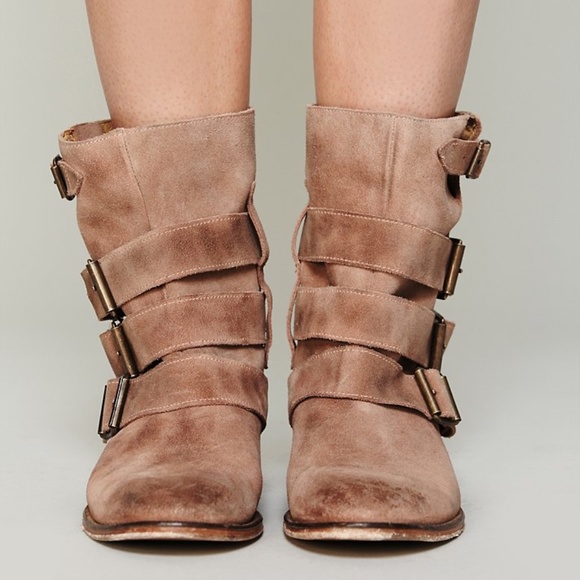 FREE PEOPLE SUNBELT SUEDE BUCKLE BOOTS - Picture 2 of 15